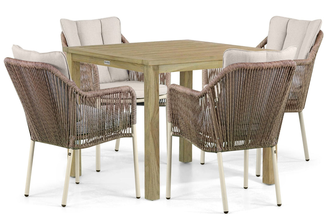 De Laan Marbella/Weston 90 cm dining tuinset 5-delig - 24511