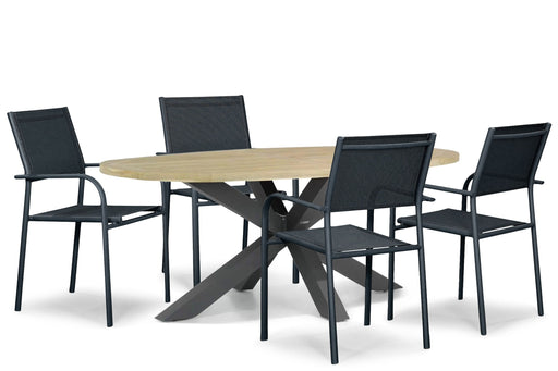 Presto Brentino/Brookline 200x110 cm dining tuinset 5-delig