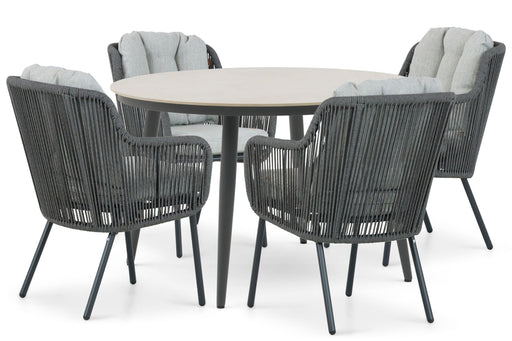 Santika Nanda/Vienna 120 cm dining tuinset 5-delig