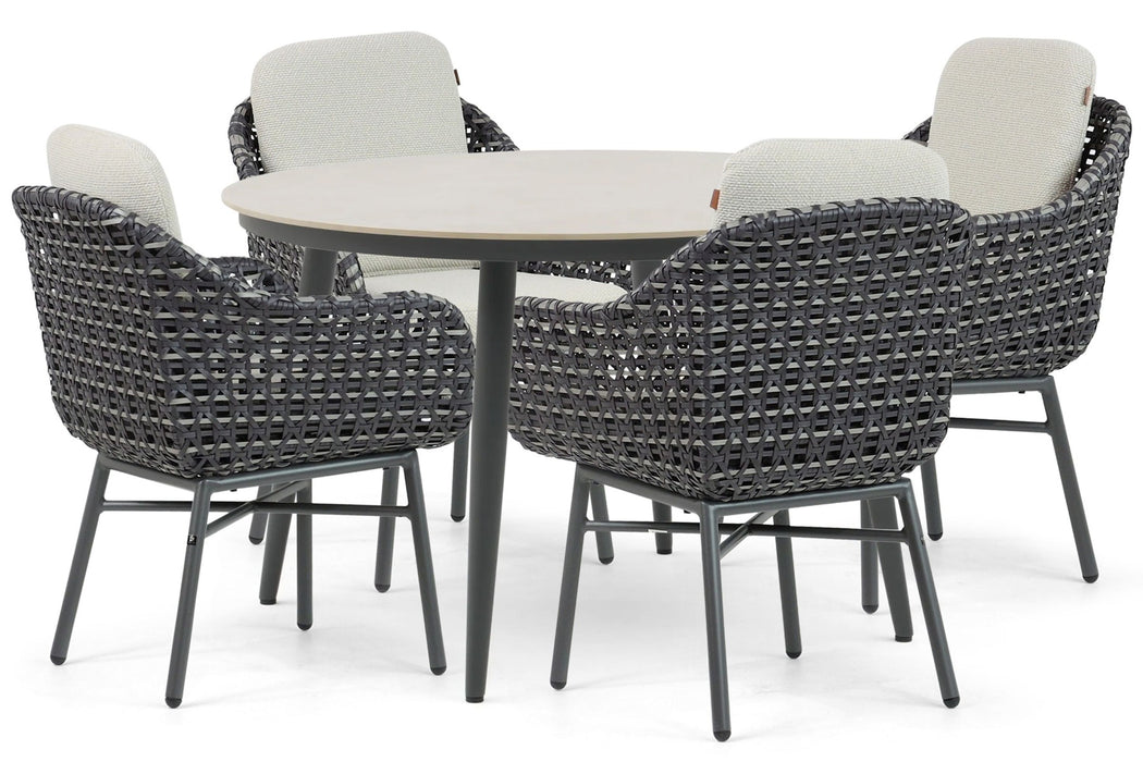 Santika Yovan/Vienna 120 cm dining tuinset 5-delig