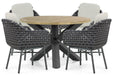 Santika Yovan/Rockville 120 cm dining tuinset 5-delig