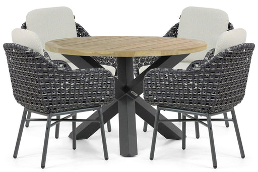 Santika Yovan/Rockville 120 cm dining tuinset 5-delig
