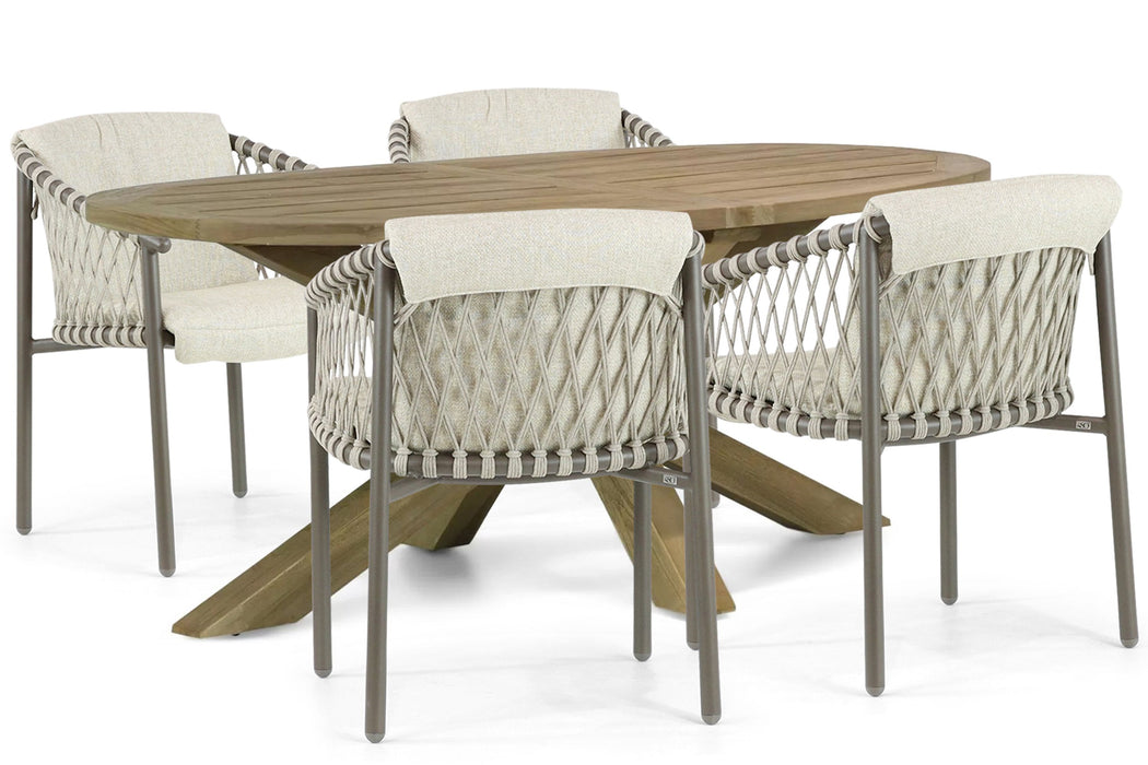 4 Seasons Outdoor Allora/Boston 200 cm dining tuinset 5-delig - 23092