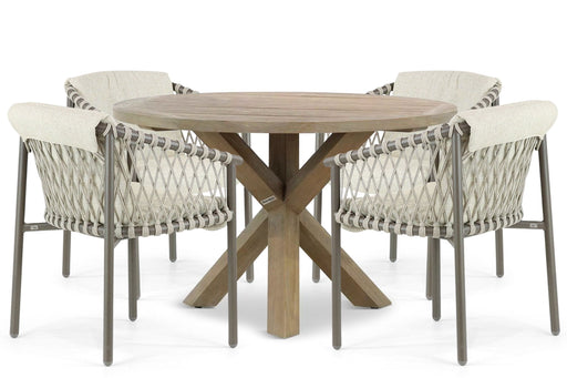4 Seasons Outdoor Allora/Sand City 120 cm dining tuinset 5-delig - 23094