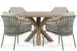 4 Seasons Outdoor Capalbio/Sand City 120 cm dining tuinset 5-delig