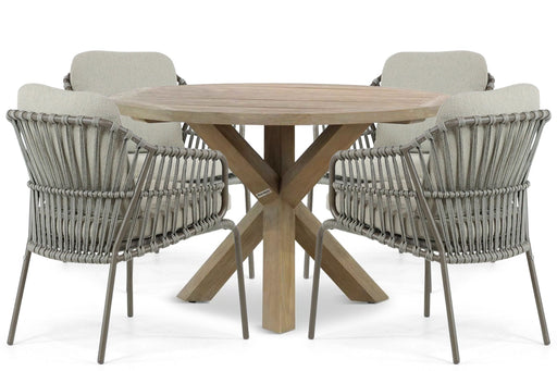 4 Seasons Outdoor Capalbio/Sand City 120 cm dining tuinset 5-delig