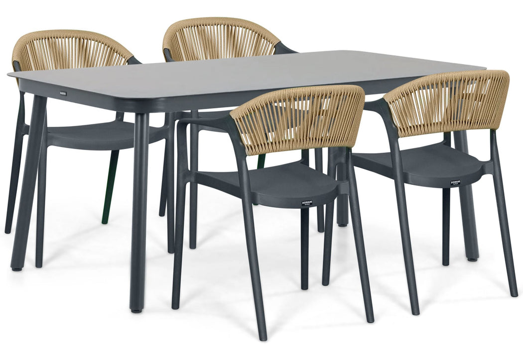 Domani Toscano/Tavano 160x90 cm dining tuinset 5-delig - 26366