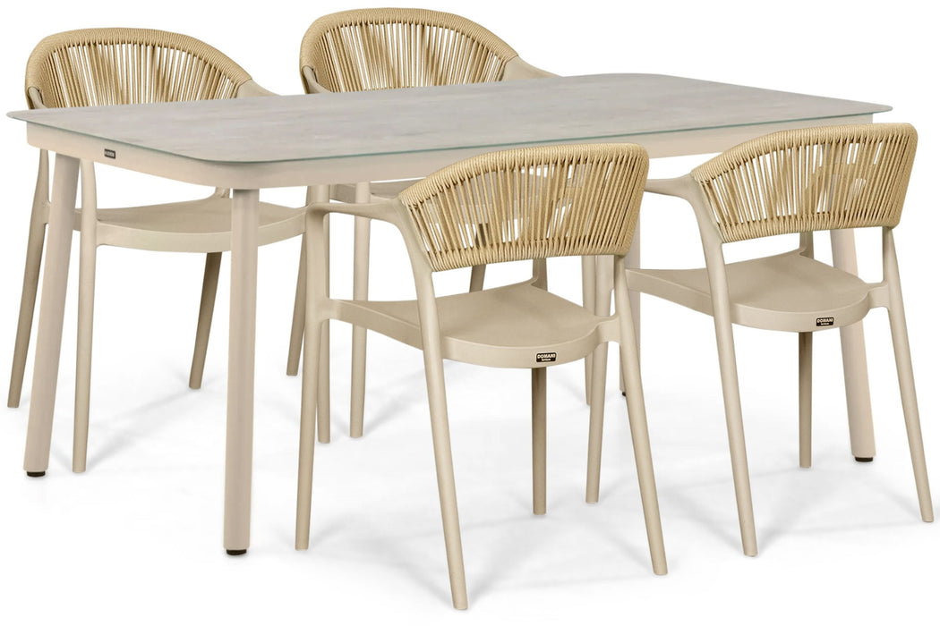 Domani Toscano/Tavano 160x90 cm dining tuinset 5-delig - 26392