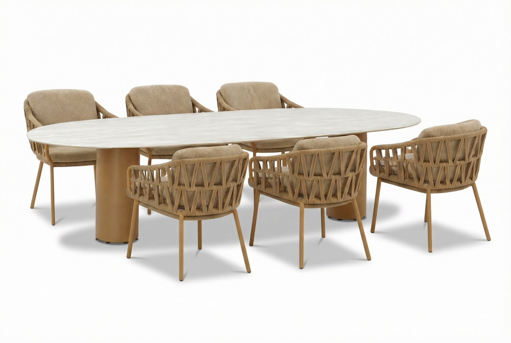 4 Seasons Outdoor Biarritz/Colorado 240x105 cm dining tuinset 7-delig Amber