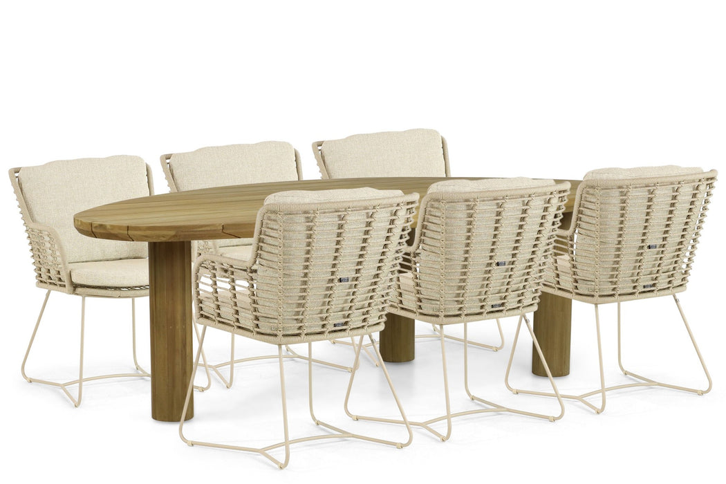 4 Seasons Outdoor Fabrice/Leafline 240 cm dining tuinset 7-delig