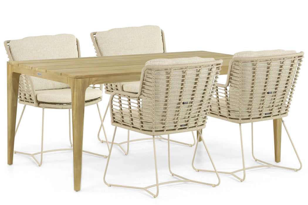 4 Seasons Outdoor Fabrice/Sentis 180 cm dining tuinset 5-delig