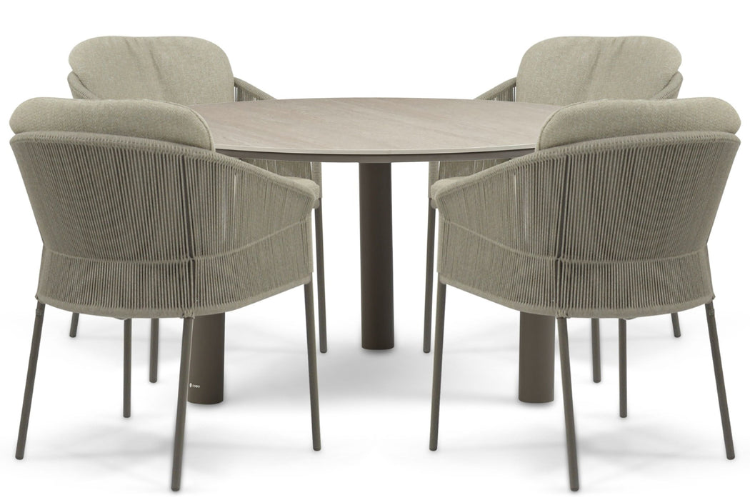 4 Seasons Outdoor Florence/Trino 140 cm dining tuinset 5-delig