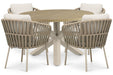 Coco Elara/Rockville 120 cm dining tuinset 5-delig