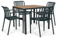 Domani Alba/Creta 90x90 cm dining tuinset 5-delig