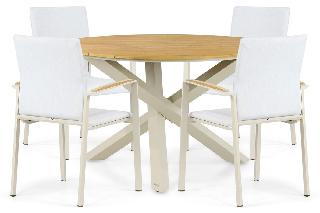 Lifestyle Brandon/Ancona 125 cm dining tuinset 5-delig