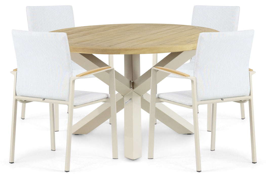 Lifestyle Brandon/Rockville 120 cm dining tuinset 5-delig