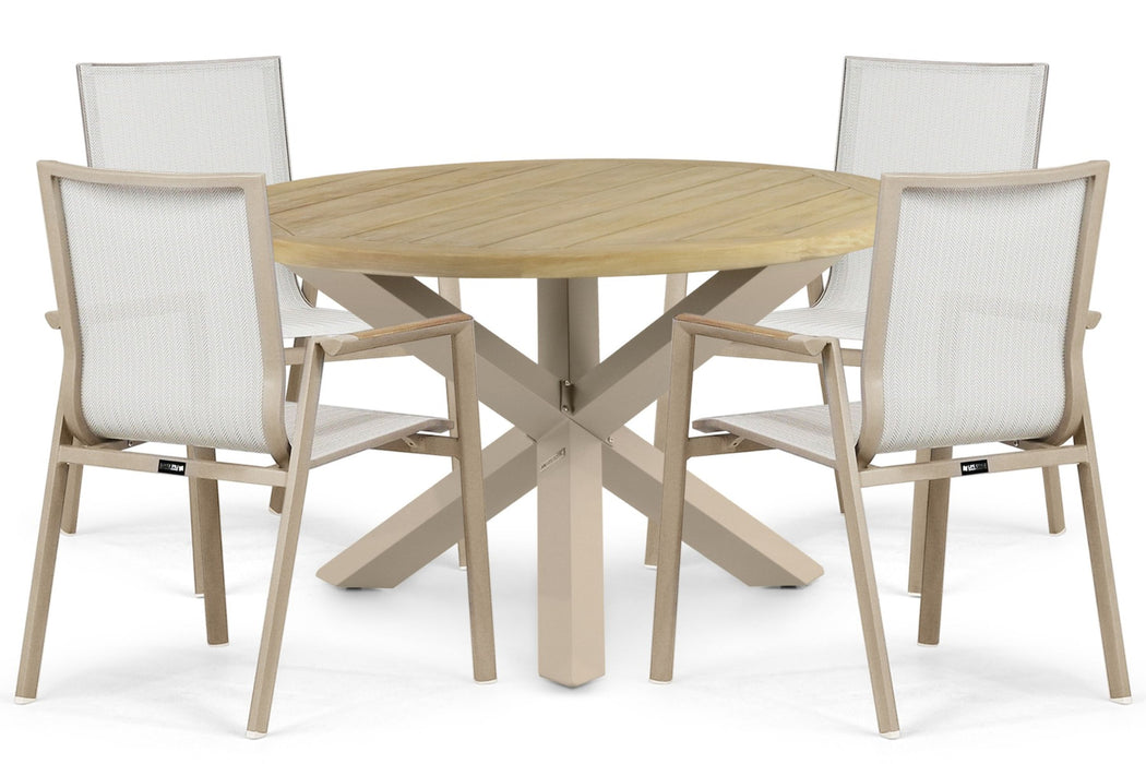 Lifestyle Fiora/Rockville 120 cm dining tuinset 5-delig - 26195