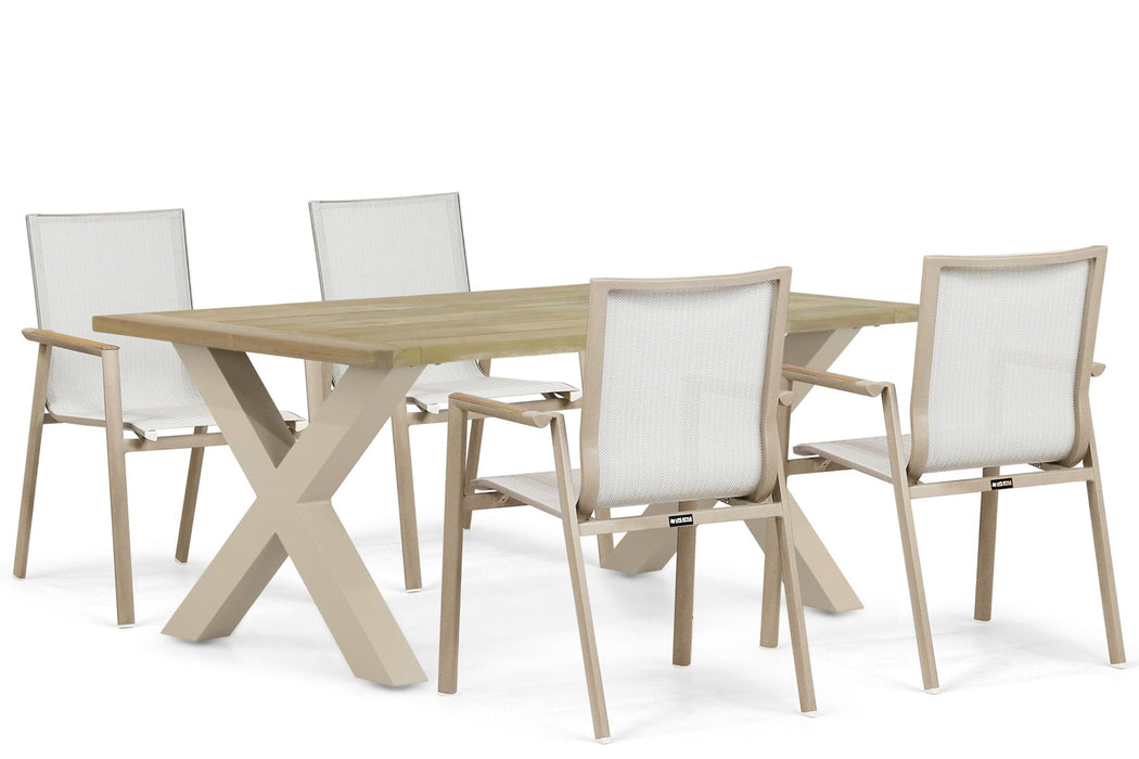 Lifestyle Fiora/Cardiff 180x100 cm dining tuinset 5-delig