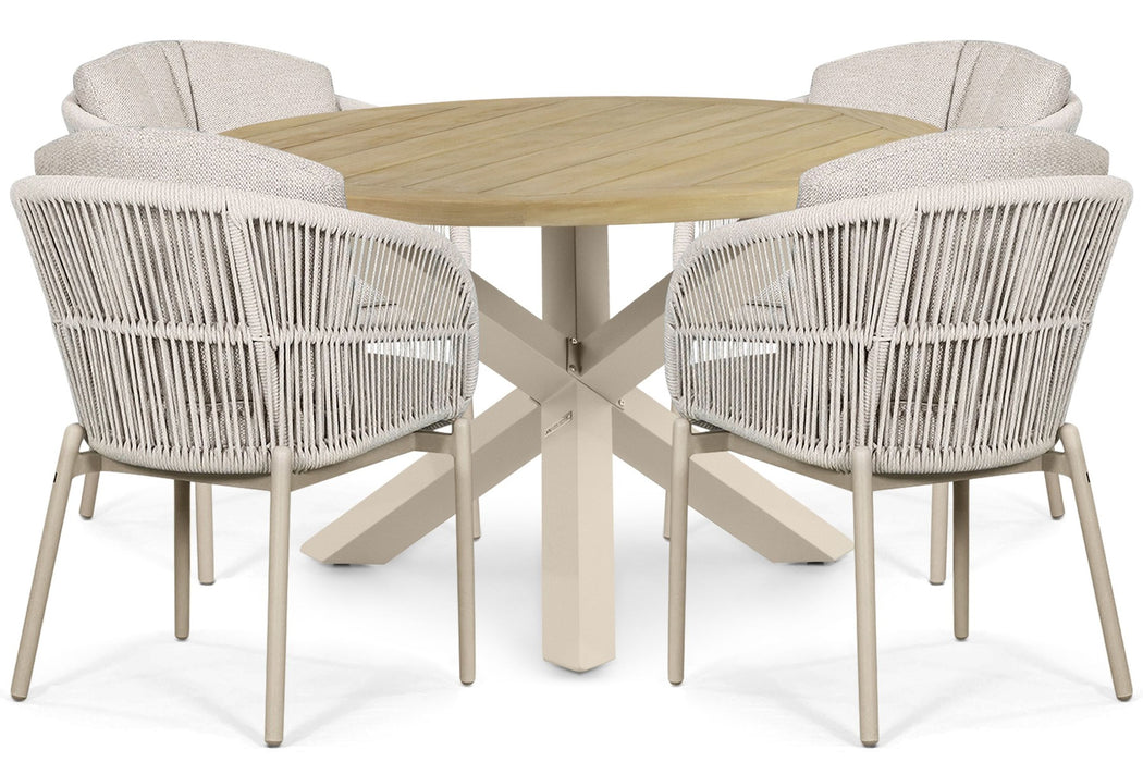 Lifestyle Monaco/Rockville 120 cm dining tuinset 5-delig - 25908