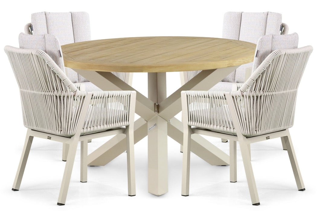 Lifestyle Verona/Rockville 120 cm dining tuinset 5-delig - 22906