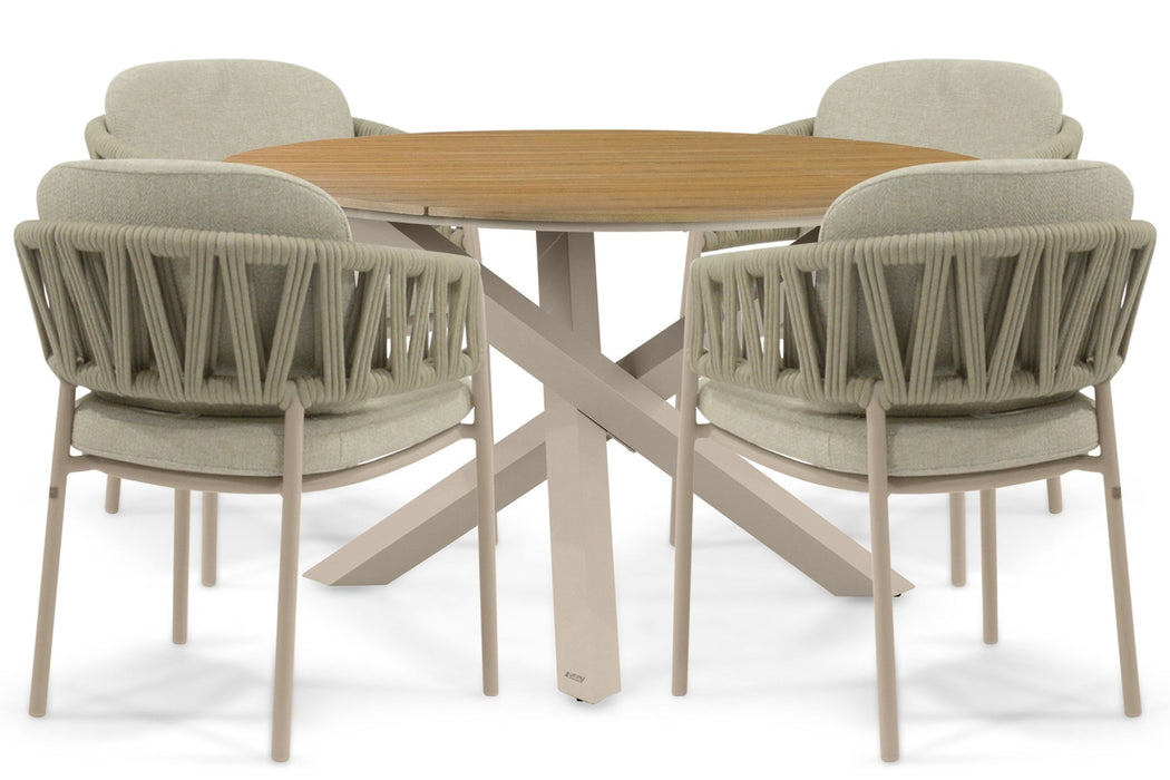 4 Seasons Outdoor Calma/Ancona 125 cm dining tuinset 5-delig
