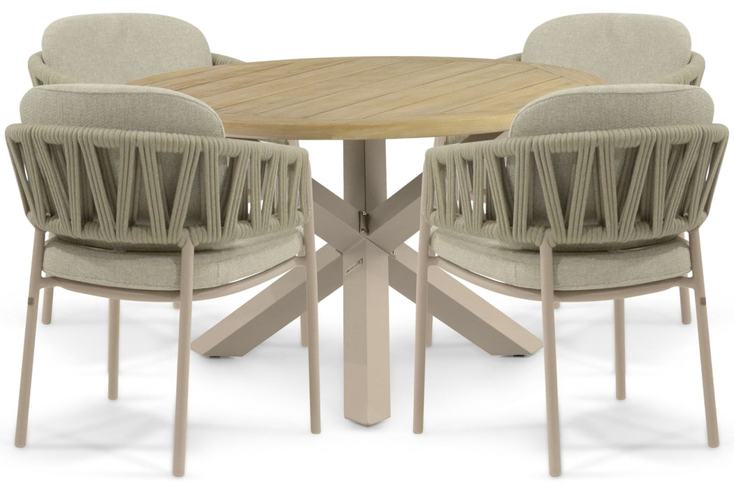 4 Seasons Outdoor Calma/Rockville 120 cm dining tuinset 5-delig
