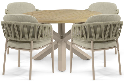 4 Seasons Outdoor Calma/Rockville 120 cm dining tuinset 5-delig