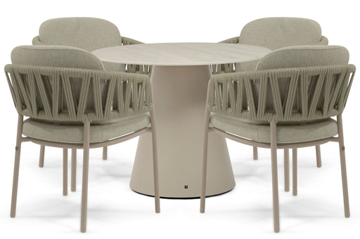4 Seasons Outdoor Calma/Serino 100 cm dining tuinset 5-delig