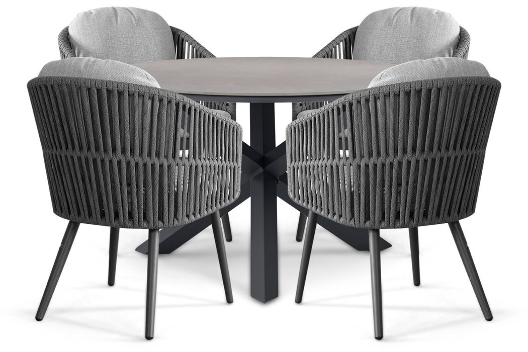 Santika Marani/Xento 120 cm dining tuinset 5-delig