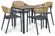 Domani Toscano/Creta 90x90 cm dining tuinset 5-delig