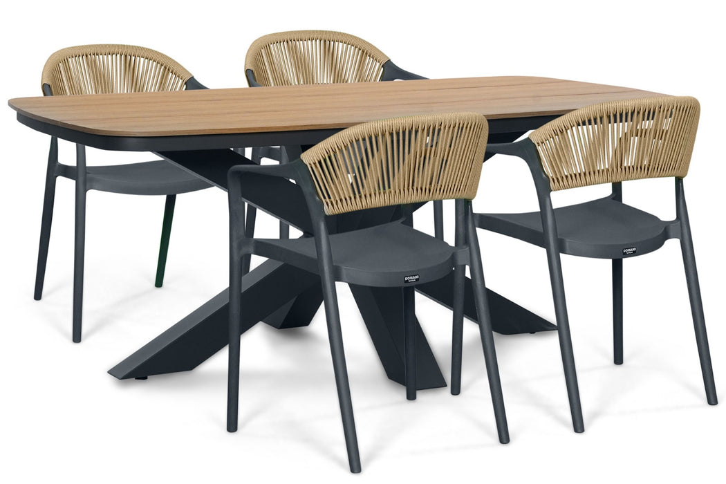 Domani Toscano/Camila 180x100 cm dining tuinset 5-delig