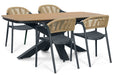 Domani Toscano/Camila 180x100 cm dining tuinset 5-delig