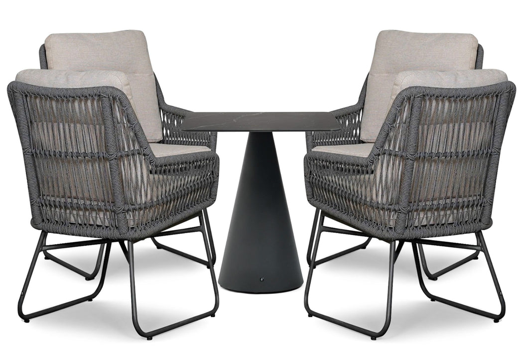 Lifestyle Vicente/Serino 70x70 cm dining tuinset 5-delig