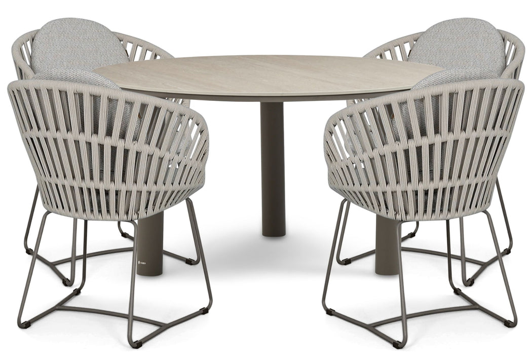 Santika Amara/Trino 140 cm dining tuinset 5-delig