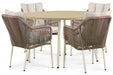 De Laan Marbella/Matale 125 cm dining tuinset 5-delig - 24505