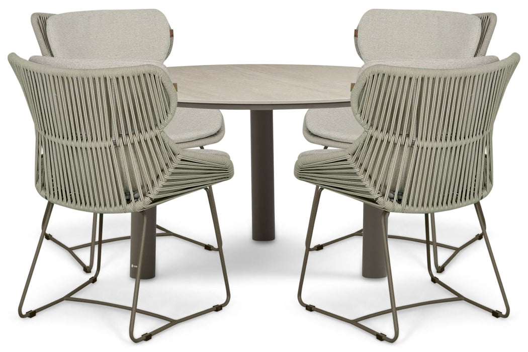 Santika Samari/Trino 140 cm dining tuinset 5-delig