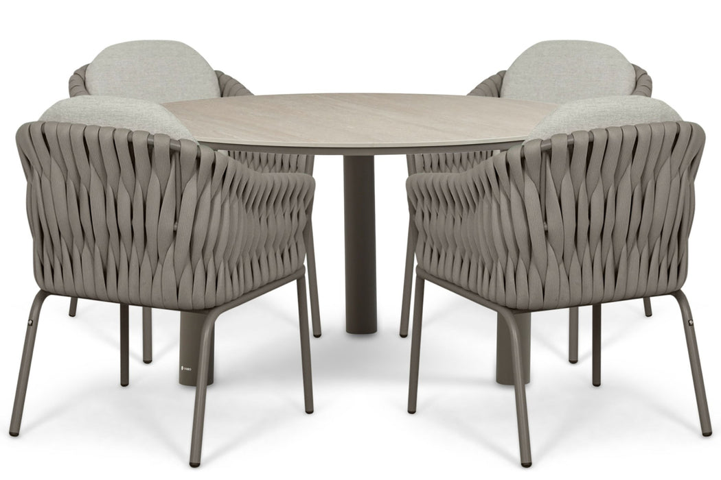 Santika Amadora/Trino 140 cm dining tuinset 5-delig