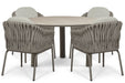 Santika Amadora/Trino 140 cm dining tuinset 5-delig