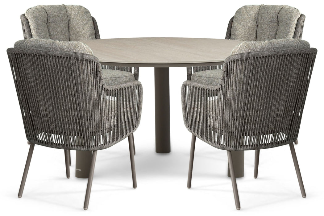 Santika Cayora/Trino 140 cm dining tuinset 5-delig