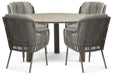 Santika Cayora/Trino 140 cm dining tuinset 5-delig