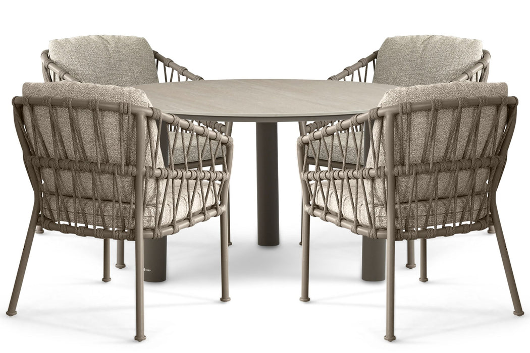 Santika Miyora/Trino 140 cm dining tuinset 5-delig