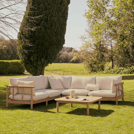 Kave Home 5-zits Hoek Loungeset Sacova Eucalyptushout - Beige