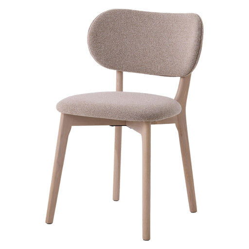 Set van 2 - Nest of Nora Eetkamerstoelen Lio - massief eiken - gestoffeerd - zandkleur