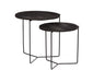 Brix Bijzettafel Mason Set van 2 stuks - Zwart - Rond