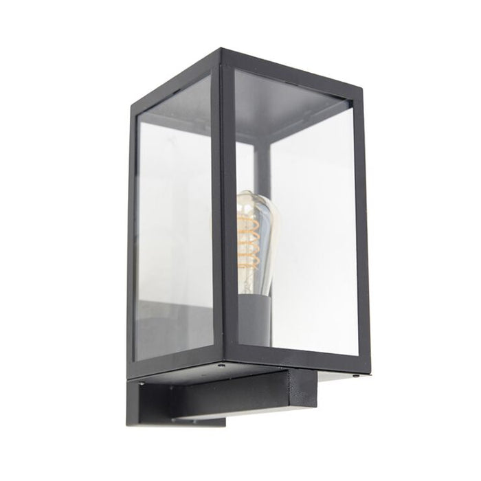 Moderne buiten wandlamp zwart glas 30 cm - Rotterdam