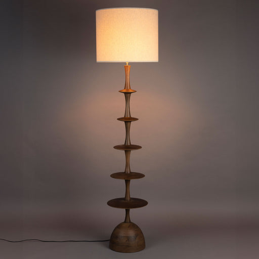 Dutchbone Vloerlamp Cath Mangohout en linnen, 180cm - Bruin