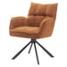 Set van 2 - Nest of Nora Eetkamerstoelen Nena met armleuning - Draaibaar - Chenille - Roest