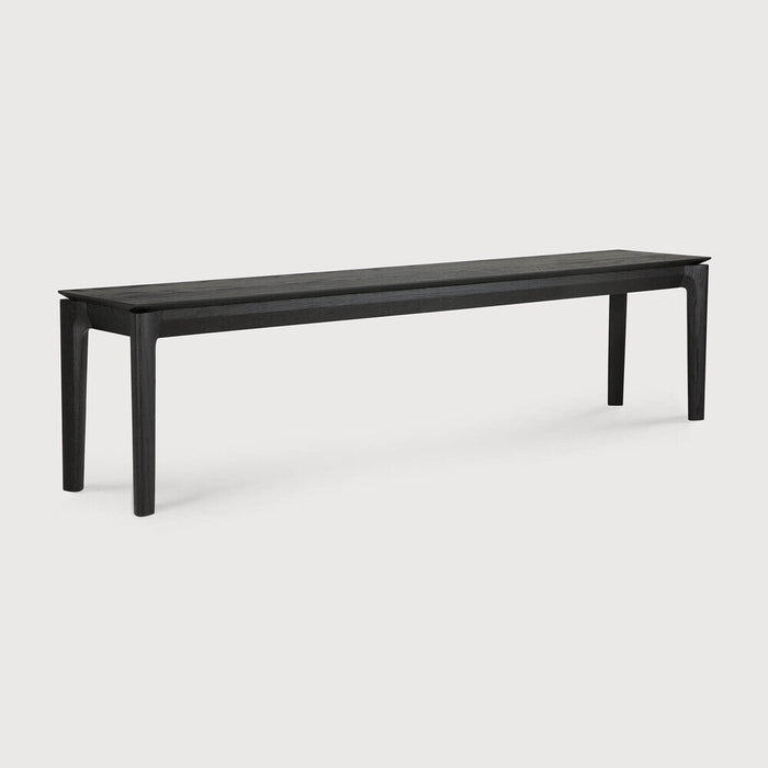 Ethnicraft Eetkamerbank Bok Gevernist Eikenhout, 186cm - Zwart