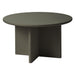 Nest of Nora Ronde salontafel Lona - 80 cm - Houten kruispoot met ribstructuur - Olijfgroen