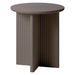 Nest of Nora Ronde houten bijzettafel Lona - met ribstructuur - Ø50x55 cm - Taupe